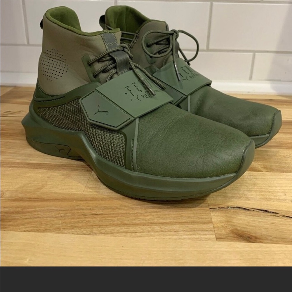 Puma Ignite Rihanna Fenty Size 5.5 Mid Top Sneakers Trainers Shoe 90398-02 Green